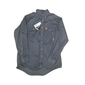 Wrangler NWT men's FR flame resistant gray long sleeve two pocket work shirt M